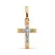 Подвеска крест из комбинированного золота