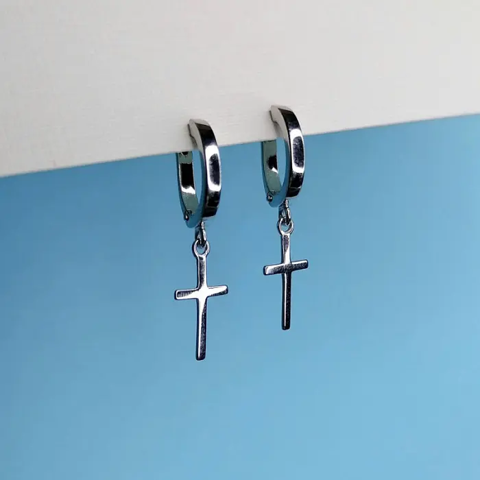Серьги подвесные из серебра