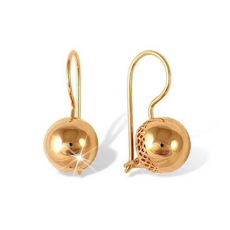 Серьги петельки из красного золота