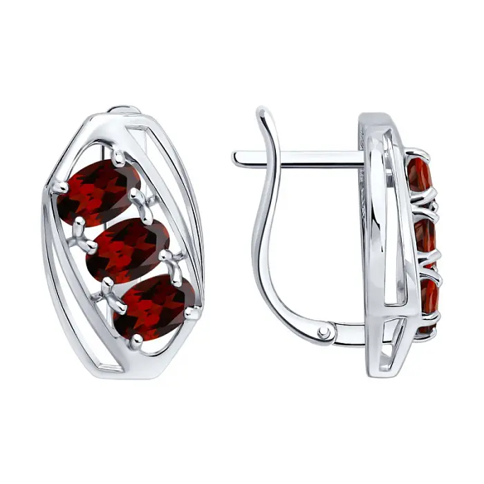Серьги с английским замком из серебра