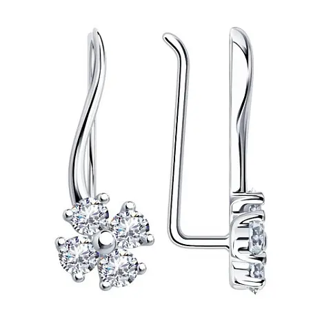 Серьги зажимы из серебра
