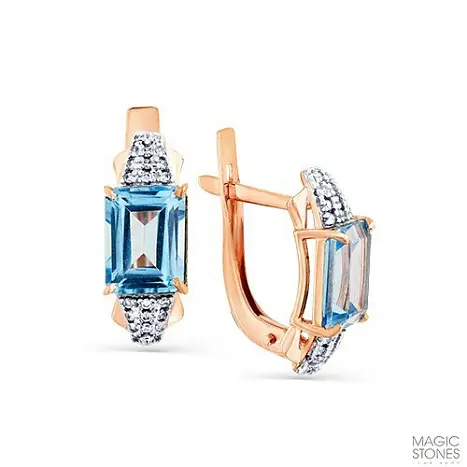 Серьги с английским замком из красного золота