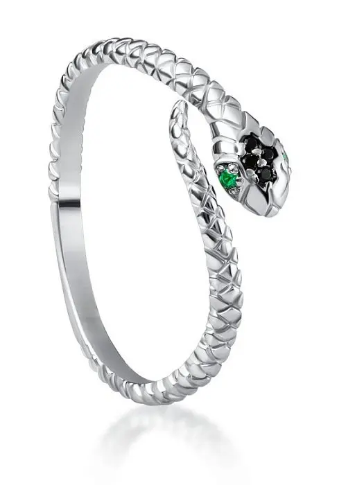 Кольцо декоративное из серебра вид 1