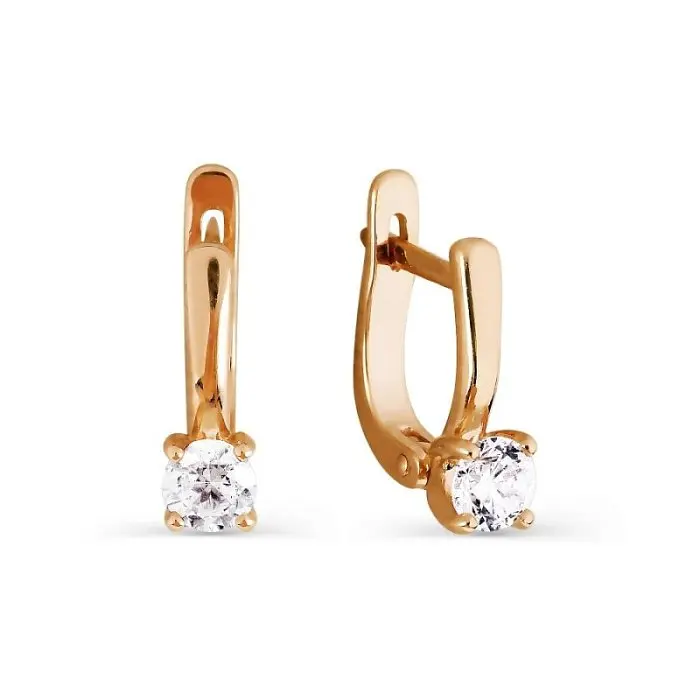 Серьги детские из красного золота