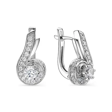 Серьги с английским замком из серебра