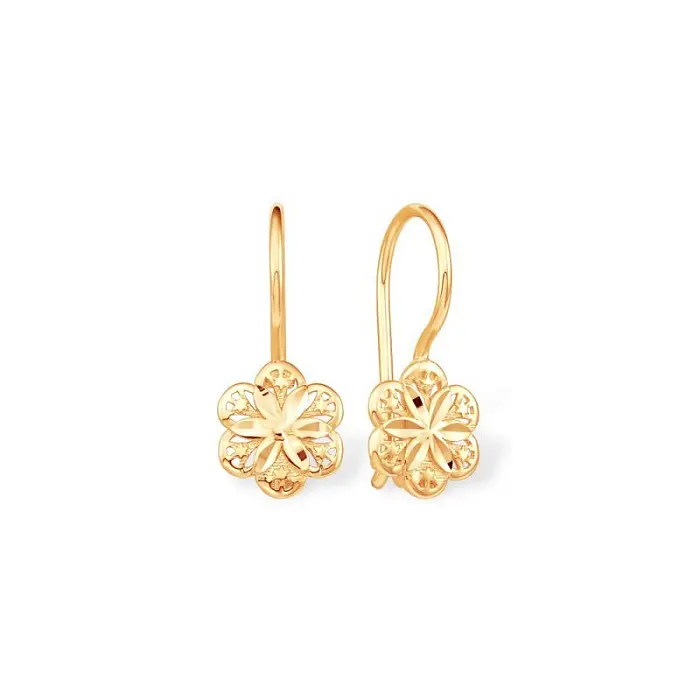 Серьги детские из красного золота