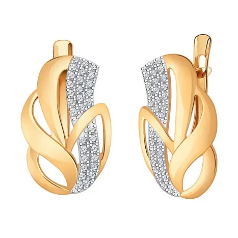 Серьги с английским замком из красного золота