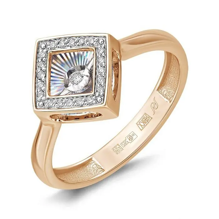 Кольцо декоративное из комбинированного золота