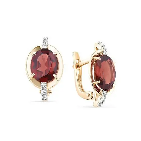 Серьги с английским замком из красного золота