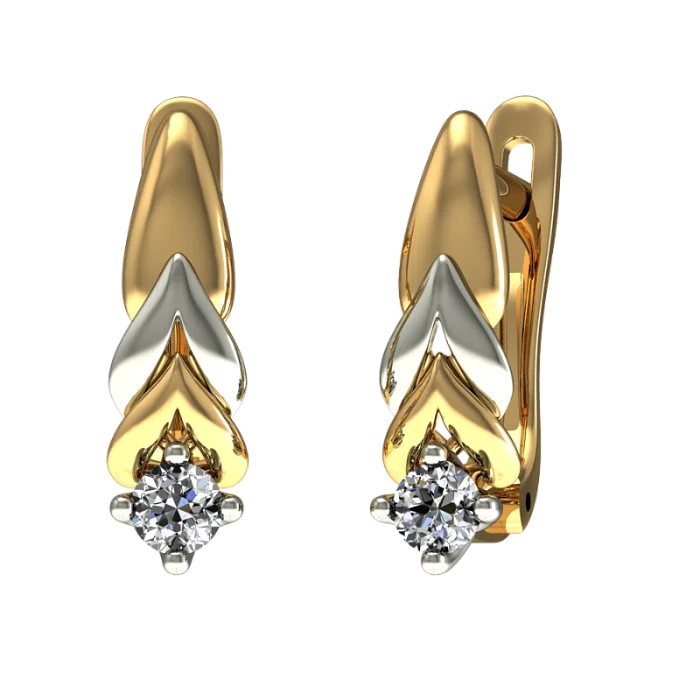 Серьги с английским замком из красного золота