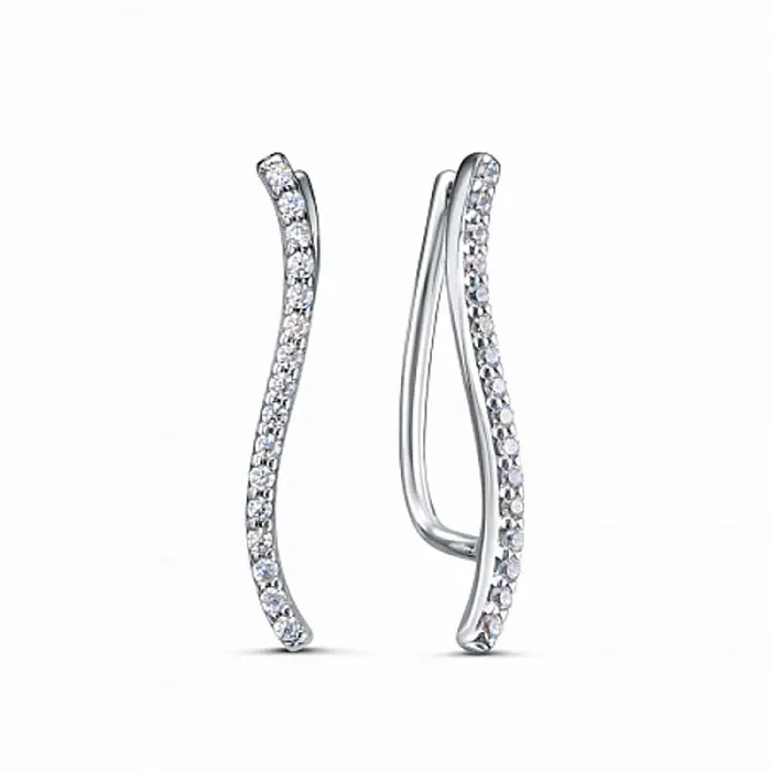 Серьги зажимы из серебра