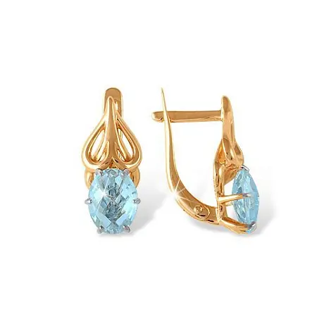 Серьги с английским замком из красного золота