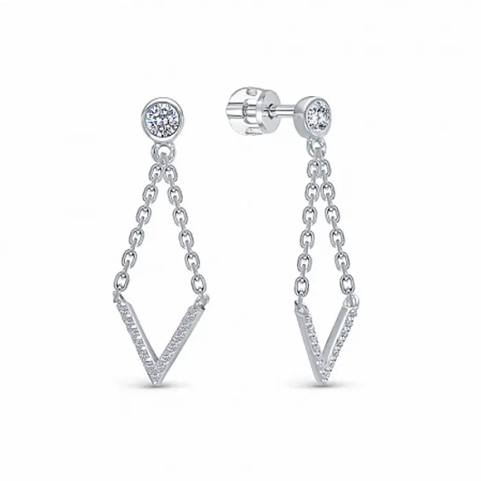Серьги подвесные из серебра