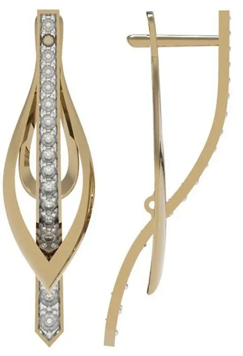 Серьги с английским замком из красного золота