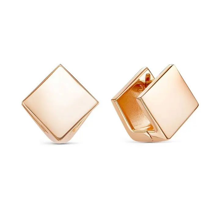 Серьги с английским замком из красного золота