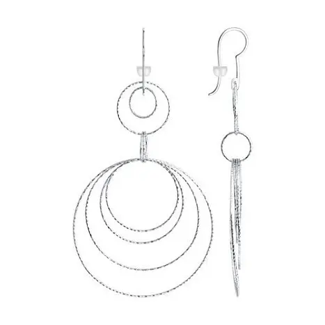 Серьги петельки из серебра