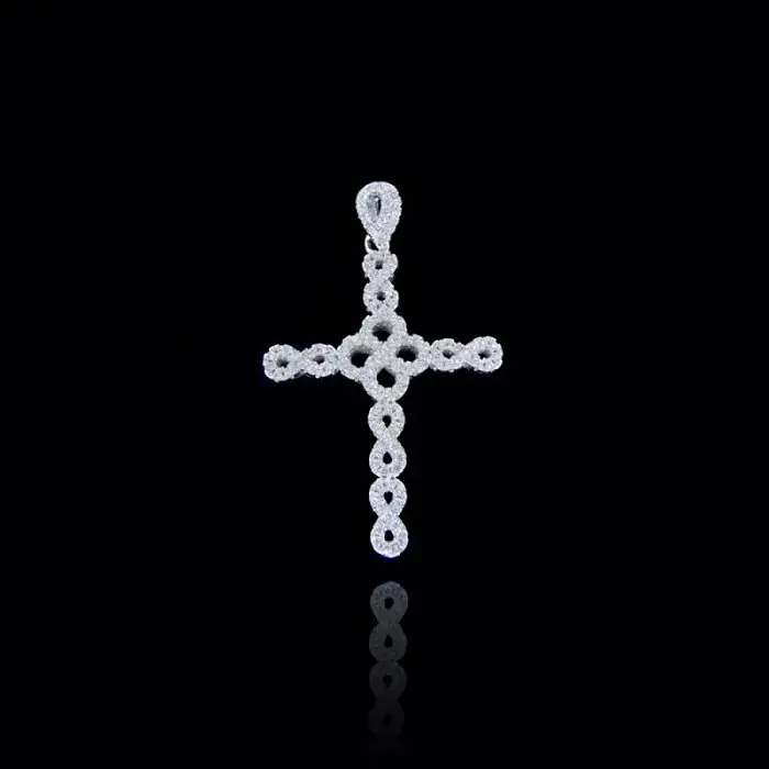 Подвеска декоративный крест из серебра