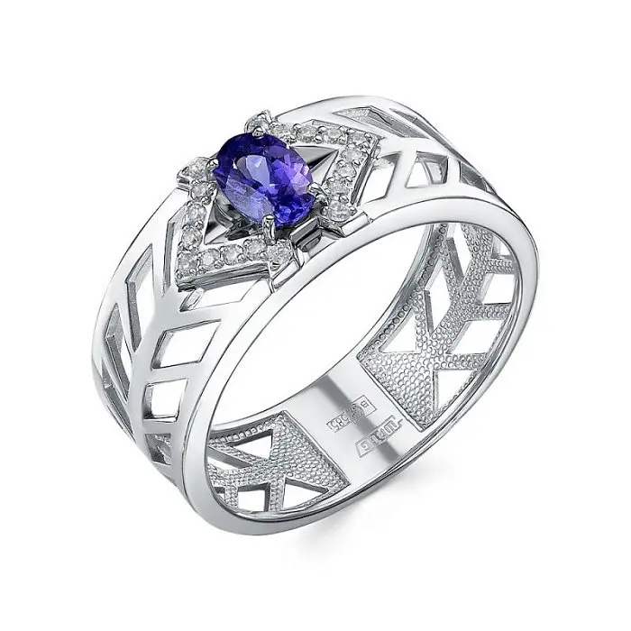 Кольцо декоративное из белого золота