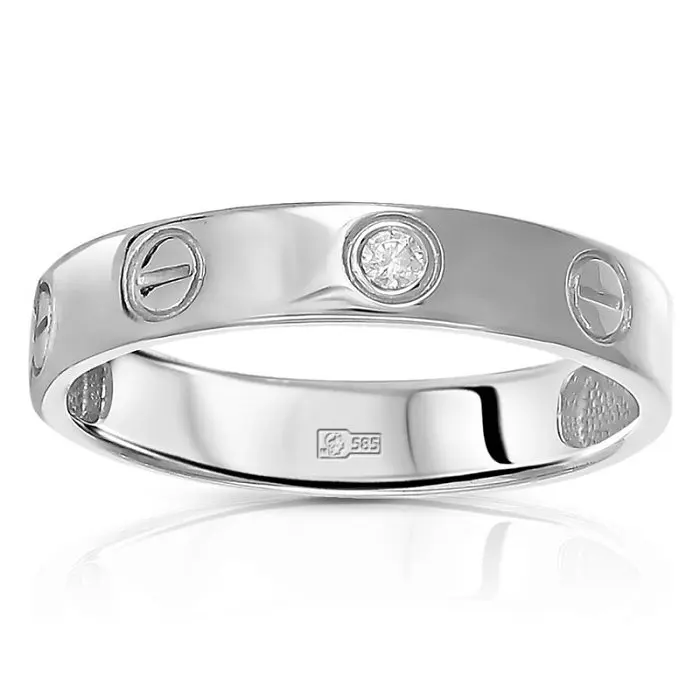 Кольцо декоративное из белого золота