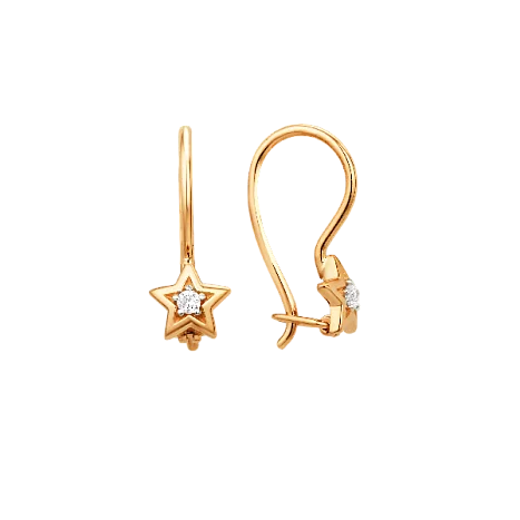Серьги детские из красного золота