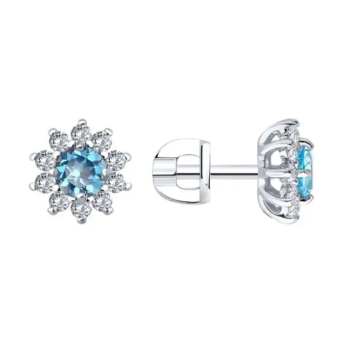 Серьги пуссеты из серебра