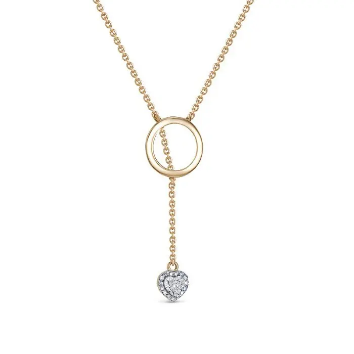 Цепь колье из комбинированного золота