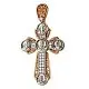 Подвеска крест из комбинированного золота