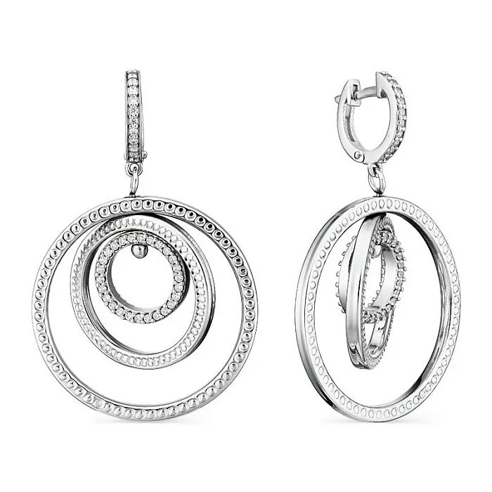 Серьги подвесные из серебра