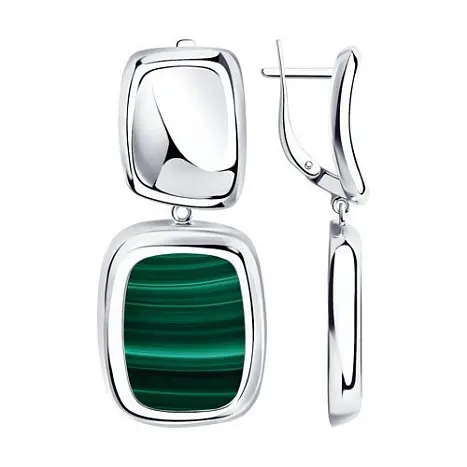 Серьги подвесные из серебра