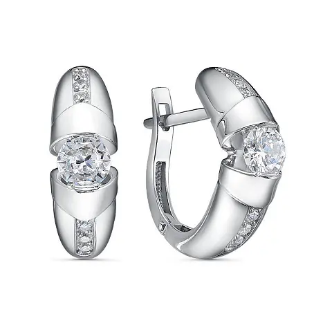 Серьги с английским замком из серебра