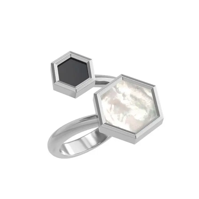 Кольцо декоративное из белого золота