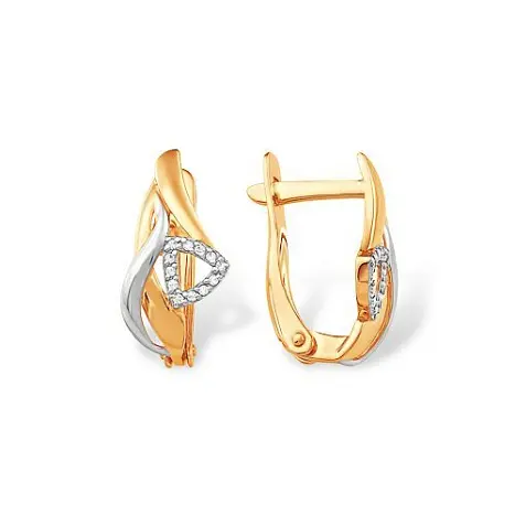 Серьги с английским замком из красного золота