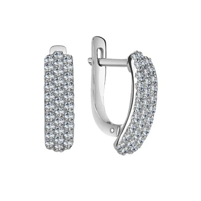 Серьги с английским замком из серебра