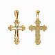 Подвеска крест из комбинированного золота