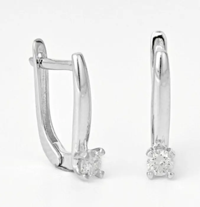 Серьги с английским замком из серебра