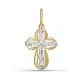 Подвеска крест из комбинированного золота