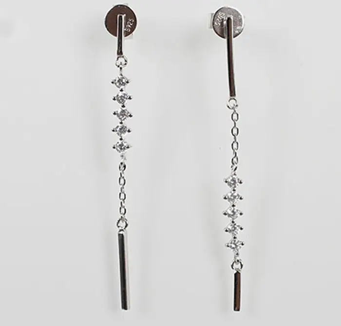 Серьги подвесные из серебра