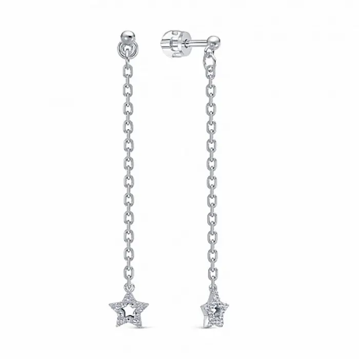 Серьги подвесные из серебра