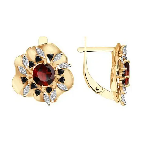 Серьги с английским замком из красного золота