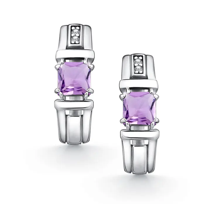 Серьги с английским замком из серебра