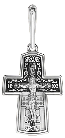 Подвеска крест из серебра