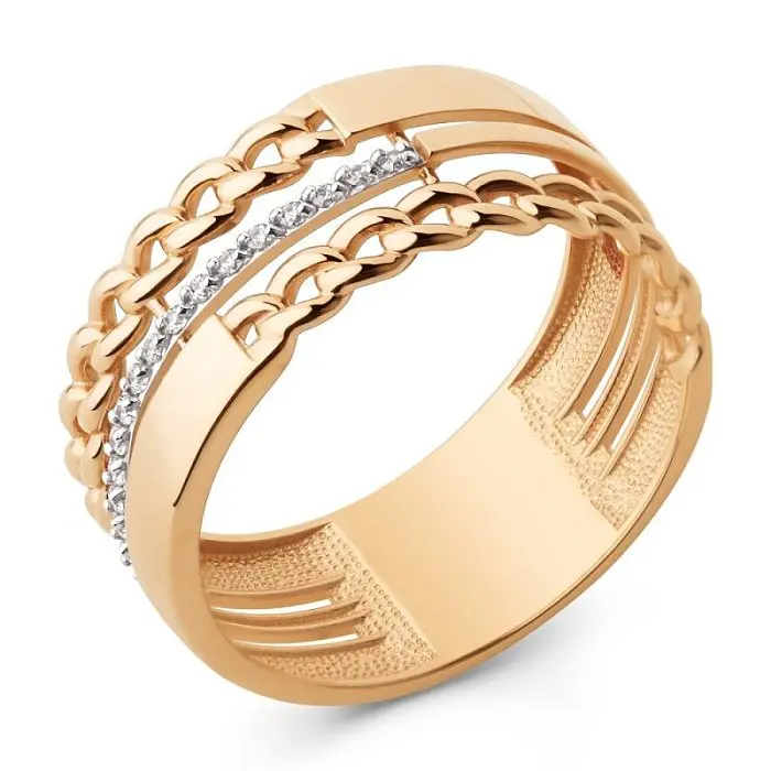 Кольцо декоративное из красного золота