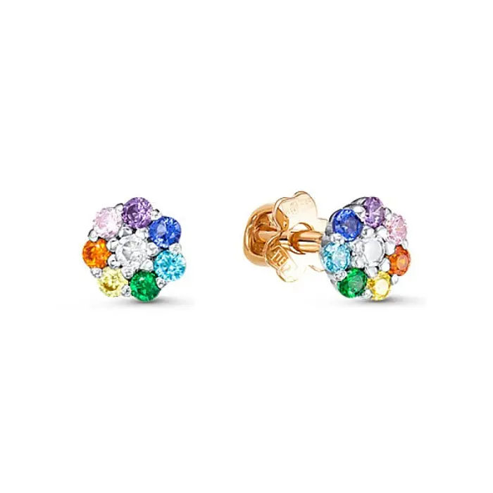 Серьги детские из красного золота