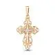 Подвеска крест из комбинированного золота