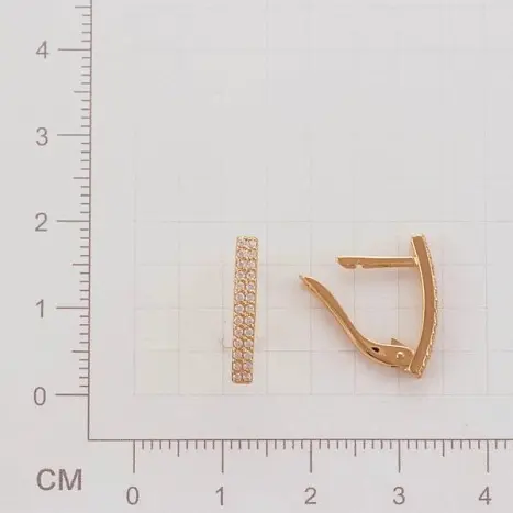 Серьги с английским замком из красного золота