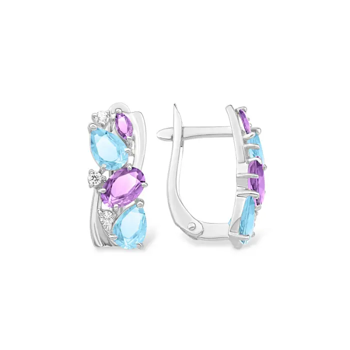 Серьги с английским замком из серебра