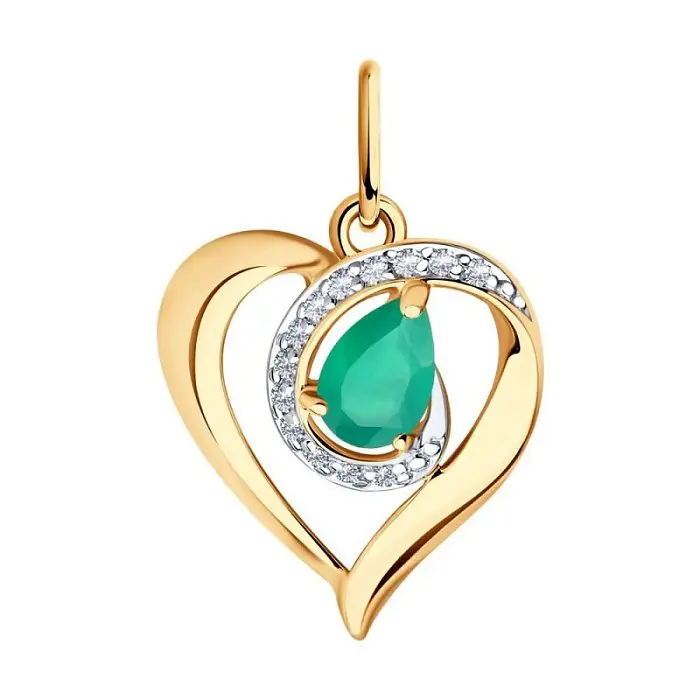 Подвеска декоративная из комбинированного золота