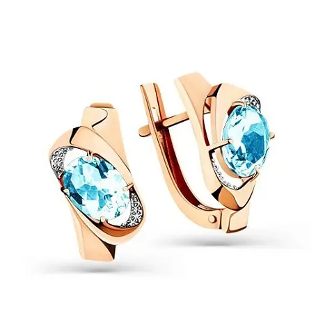 Серьги с английским замком из красного золота