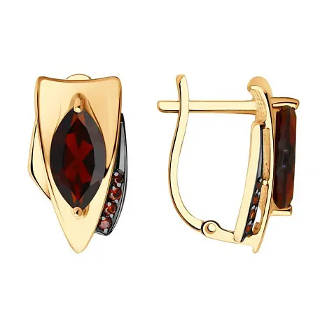 Серьги с английским замком из красного золота