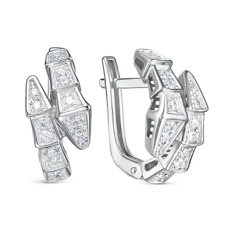Серьги с английским замком из серебра